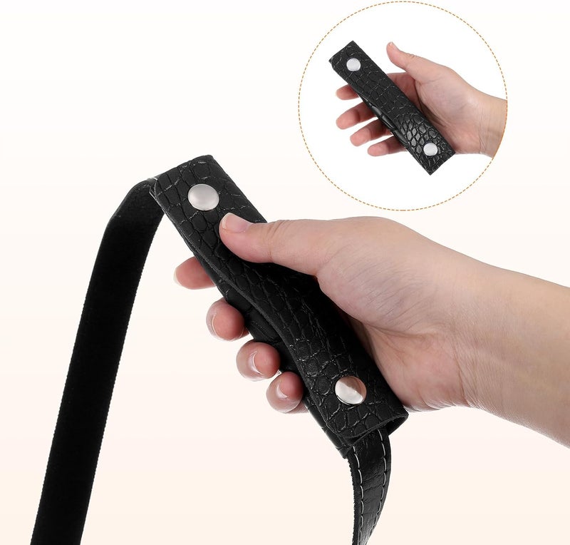 uxcell 2 Pcs Handbag Handle Wrap Covers, PU Leather Crocodile Pattern Purse Strap Wrap Cover Luggage Grip Protector (13x10cm, Black) - Image 4